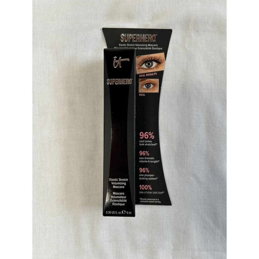 NIB IT Cosmetics Superhero Elastic Stretch Volumizing Mascara .30 oz Full Size